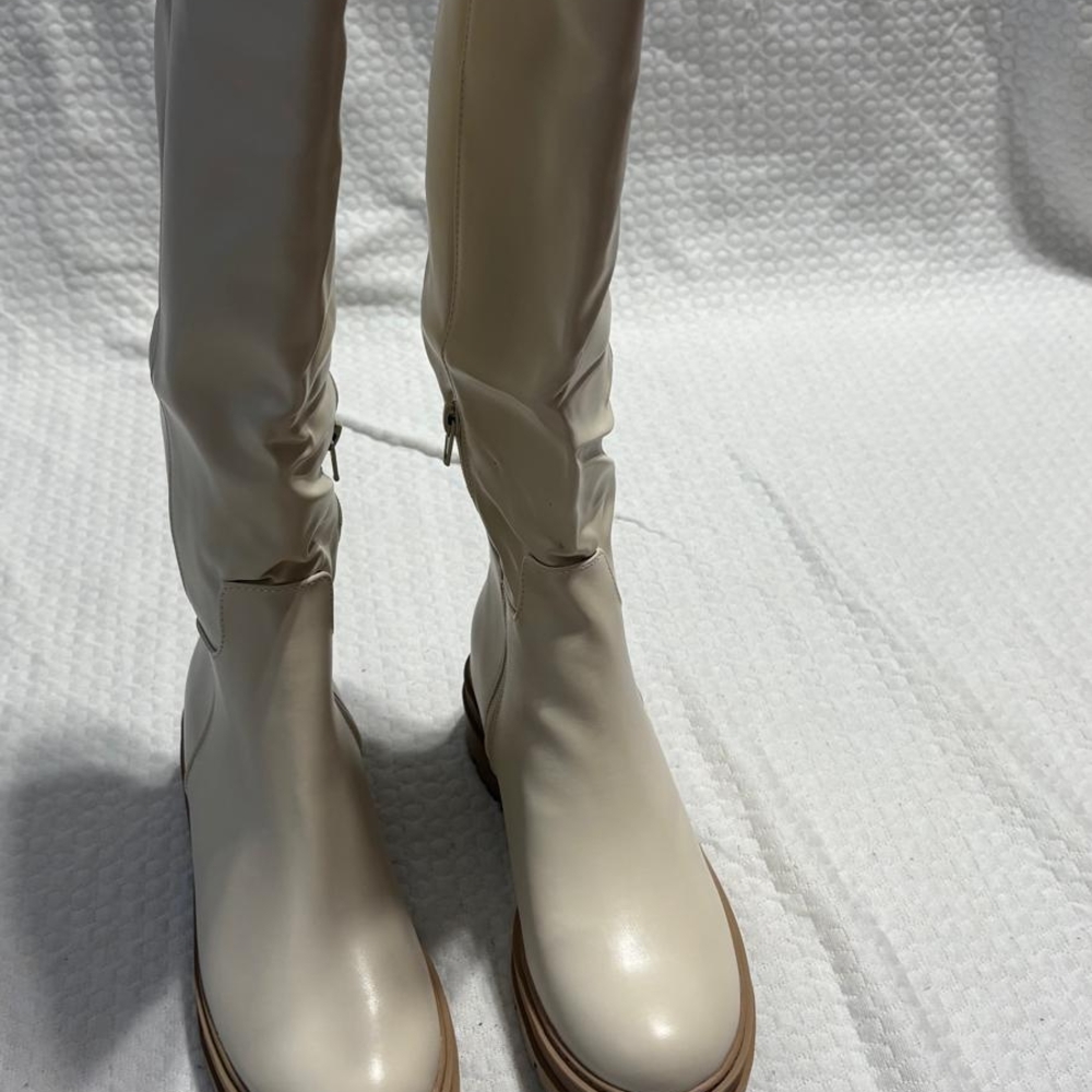 Amazon Cream Over the Knee Boots
